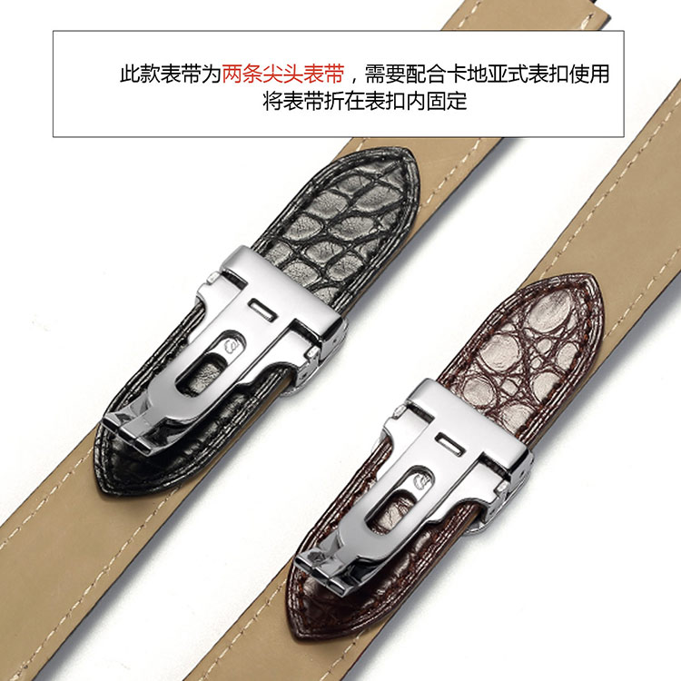 意式工艺牛皮蓝气球表带男女cartier坦克卡地亚表带男