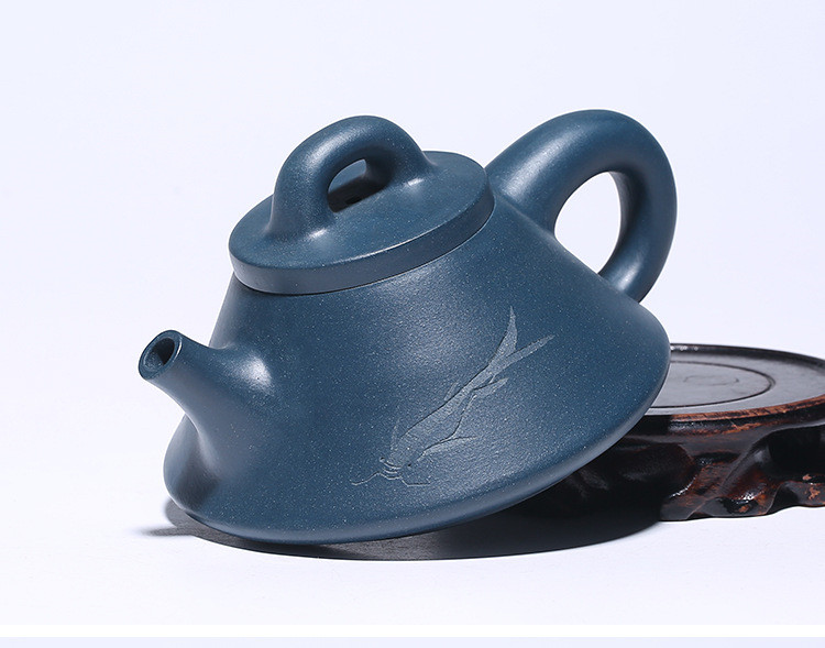 刘如明老师全手工汝瓢壶原矿天青泥宜兴紫砂壶茶壶收藏泡茶壶茶具