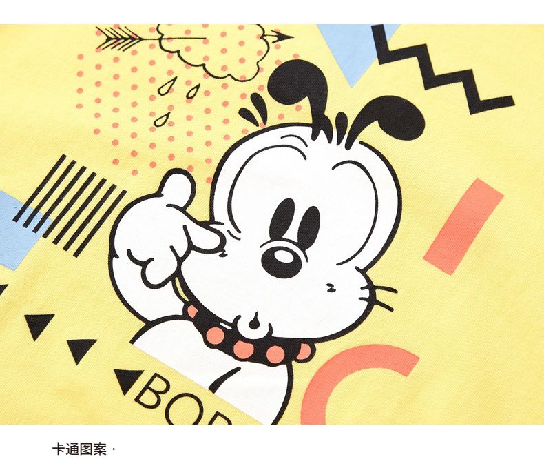 巴布豆男童卡通印花短袖套装