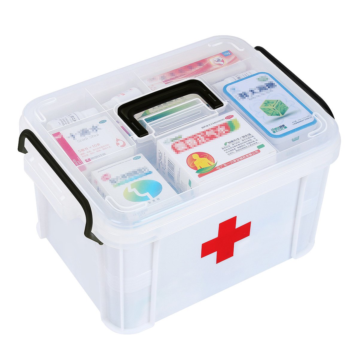 双层家用医药箱多层塑料药品收纳箱家庭医用箱急救箱