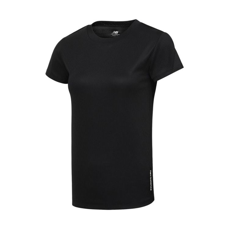 New Balance Nb官方正品女士运动跑步训练百搭圆领短袖t恤wt21107 In Black