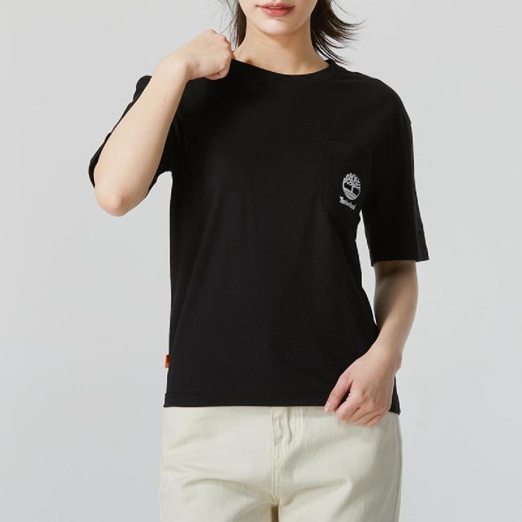 Timberland 圆领短袖女装上衣休闲舒适透气跑步运动t恤 In Black