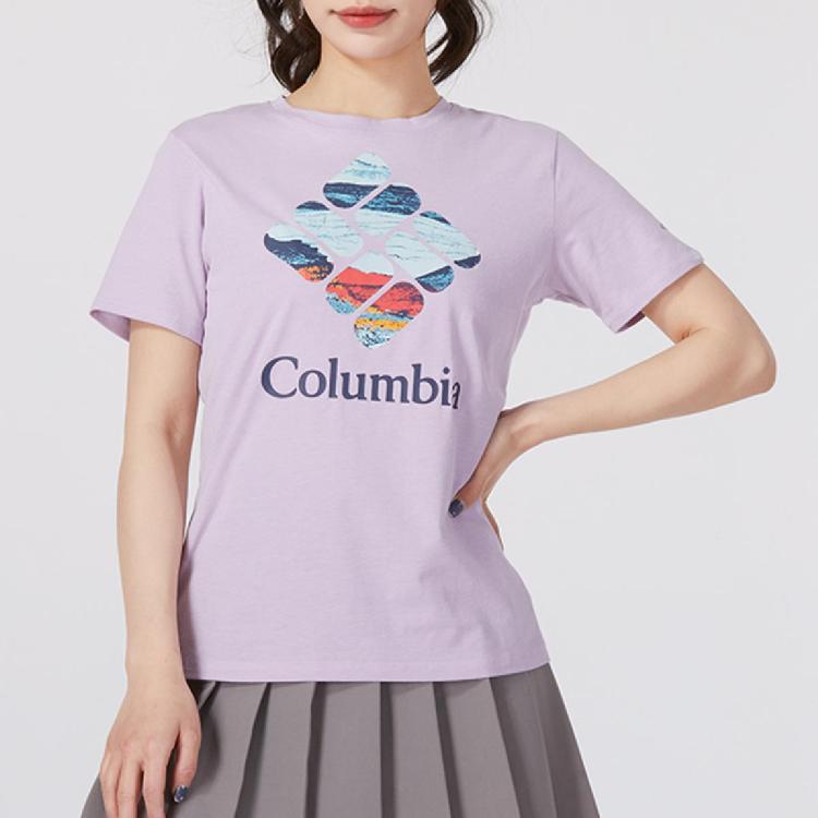 Columbia 圆领短袖户外女装上衣休闲舒适透气运动t恤 In Purple
