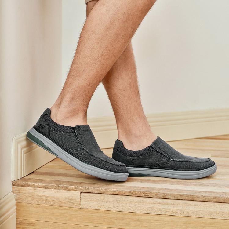 SKECHERS 斯凯奇 【舒适柔软】男鞋一脚蹬男休闲鞋防滑耐磨舒适透气春秋季