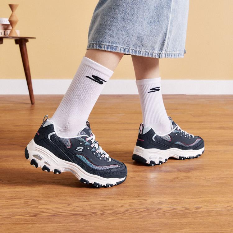 斯凯奇 【经典熊猫鞋】女鞋轻质女休闲鞋老爹鞋休闲运动鞋熊猫鞋秋冬季