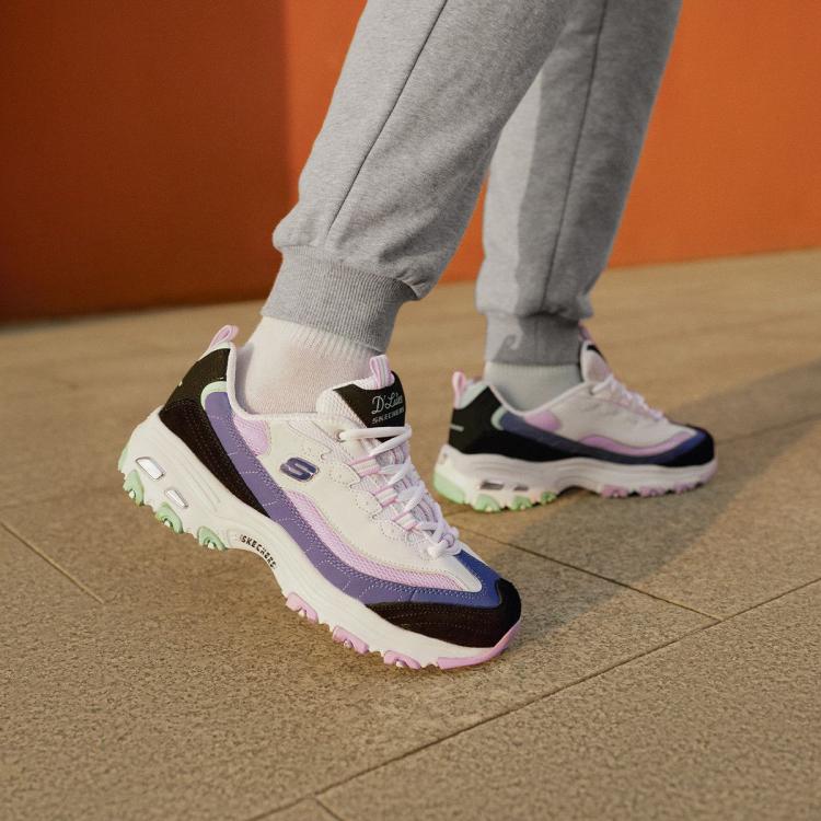 斯凯奇 【D'LITES熊猫鞋】女鞋学院女老爹鞋女运动休闲鞋缓震秋冬