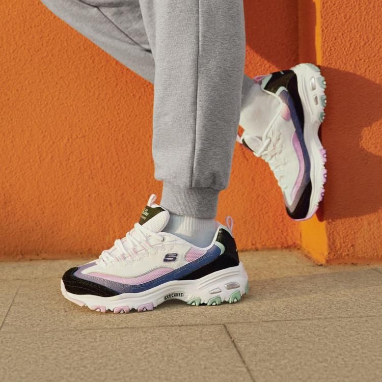 斯凯奇 【D'LITES熊猫鞋】女鞋学院女老爹鞋女运动休闲鞋缓震秋冬