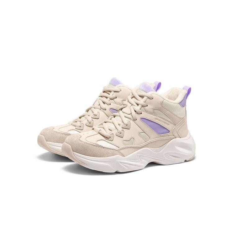 斯凯奇 【D'LITES爆款老爹鞋】女鞋加绒中帮休闲运动鞋工装靴冬