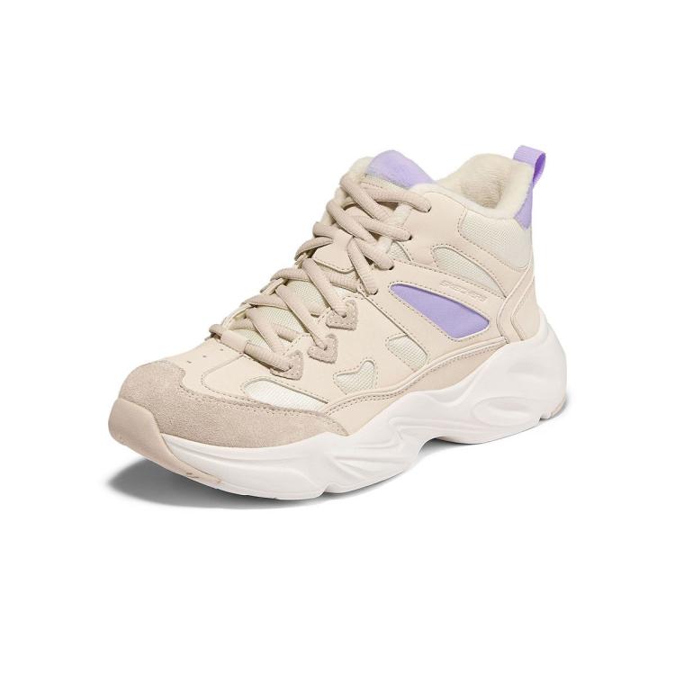 斯凯奇 【D'LITES爆款老爹鞋】女鞋加绒中帮休闲运动鞋工装靴冬