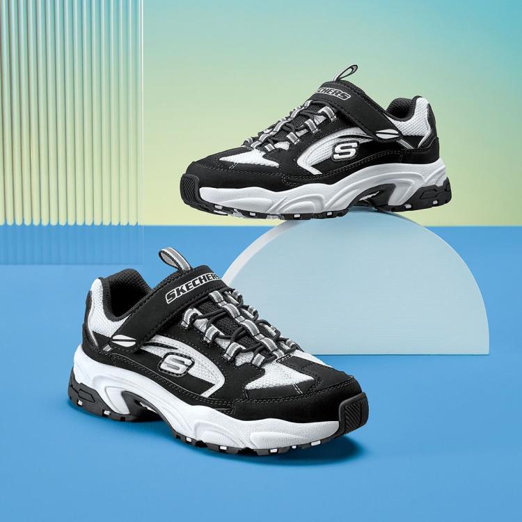 斯凯奇 男中大童|男童鞋魔术贴时尚百搭老爹鞋缓震运动鞋春夏季