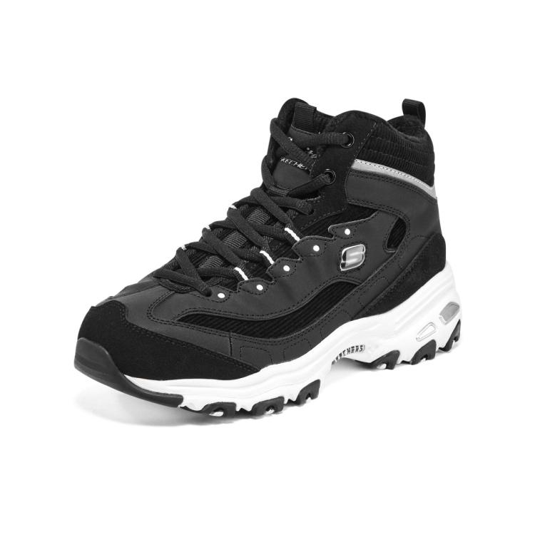 斯凯奇 【D'LITES加绒保暖】女鞋女靴高帮鞋老爹鞋运动工装靴冬