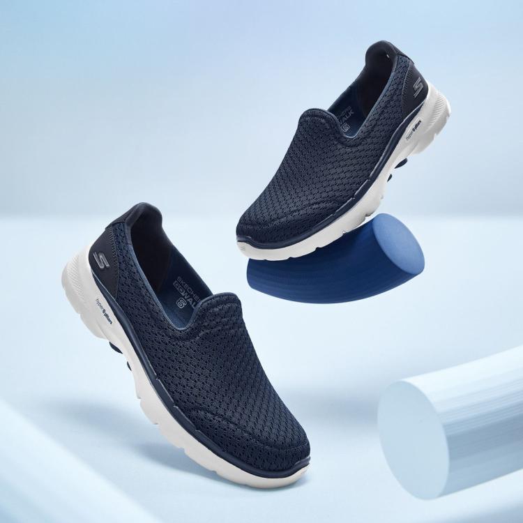 Skechers 【舒适百搭】女鞋健步鞋网布一脚蹬懒人鞋运动夏季 In Blue