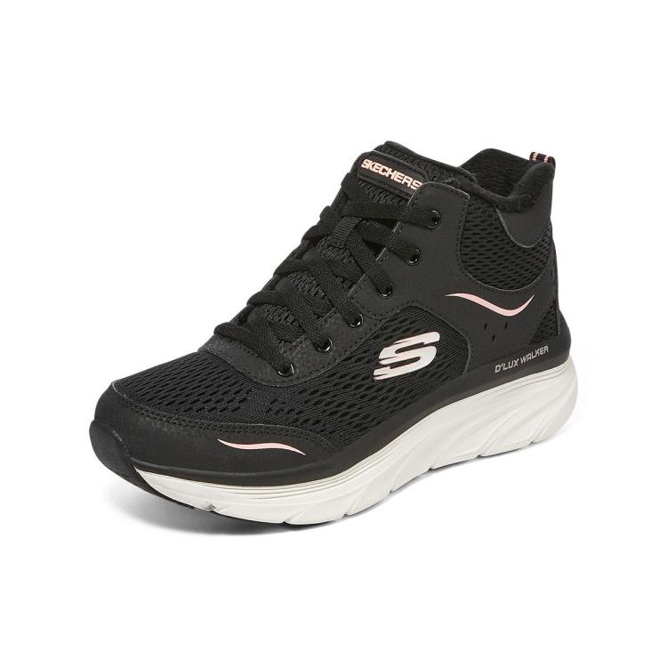 斯凯奇 【绒里御寒】女鞋轻量回弹高帮休闲运动跑步鞋工装靴尺码偏大冬