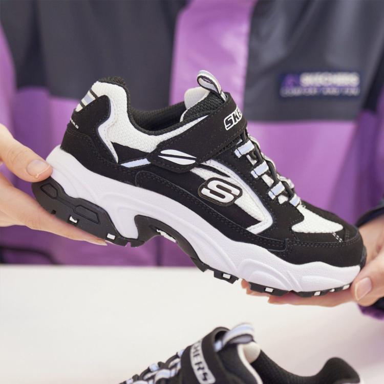 斯凯奇 男中大童|男童鞋魔术贴时尚百搭老爹鞋缓震运动鞋春夏季