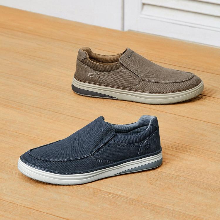SKECHERS 斯凯奇 【舒适柔软】男鞋一脚蹬男休闲鞋防滑耐磨舒适透气春秋季