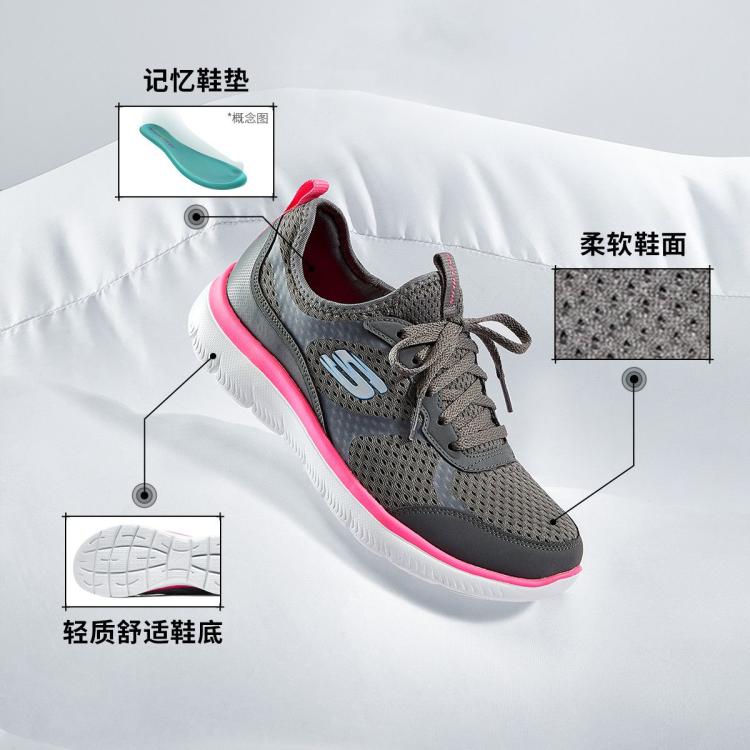 Skechers 斯凯奇 【舒适休闲】女鞋百搭休闲鞋女跑步鞋健步鞋女运动鞋轻便秋冬季 In Gray