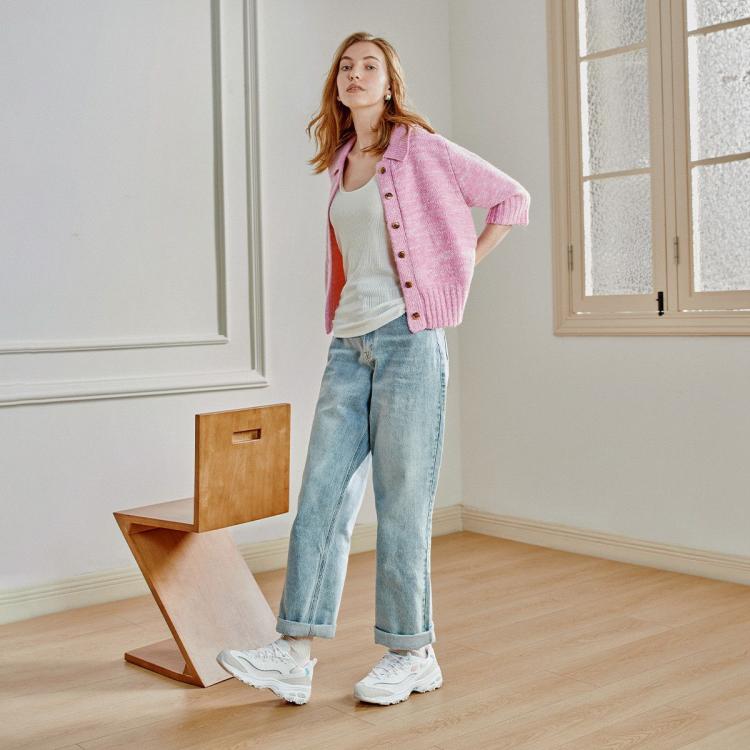 斯凯奇 【甜美拼接】女鞋轻质老爹鞋休闲鞋休闲运动鞋小白鞋女增高春夏季