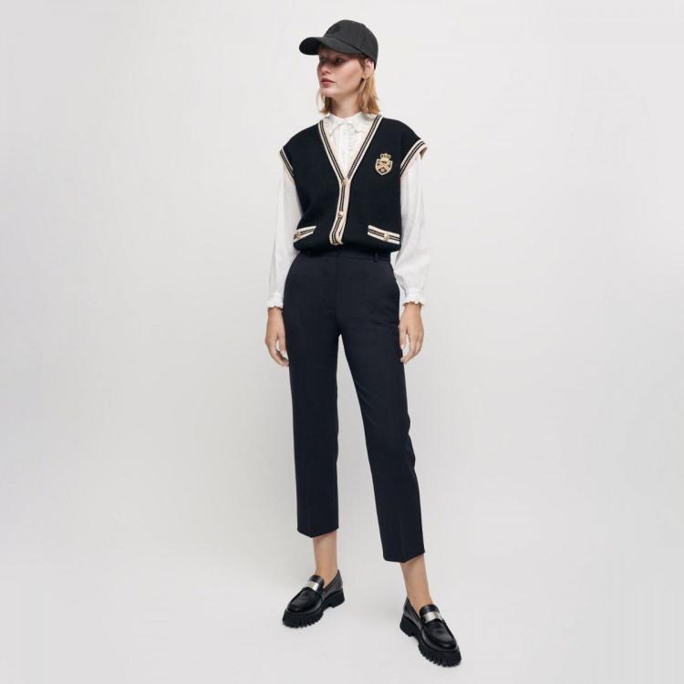 MAJE MAJE 冬季女装休闲九分裤经典版型通勤休闲裤