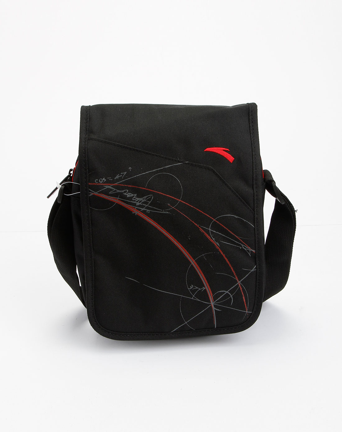 安踏anta男装专场-黑/红色印花时尚小挎包