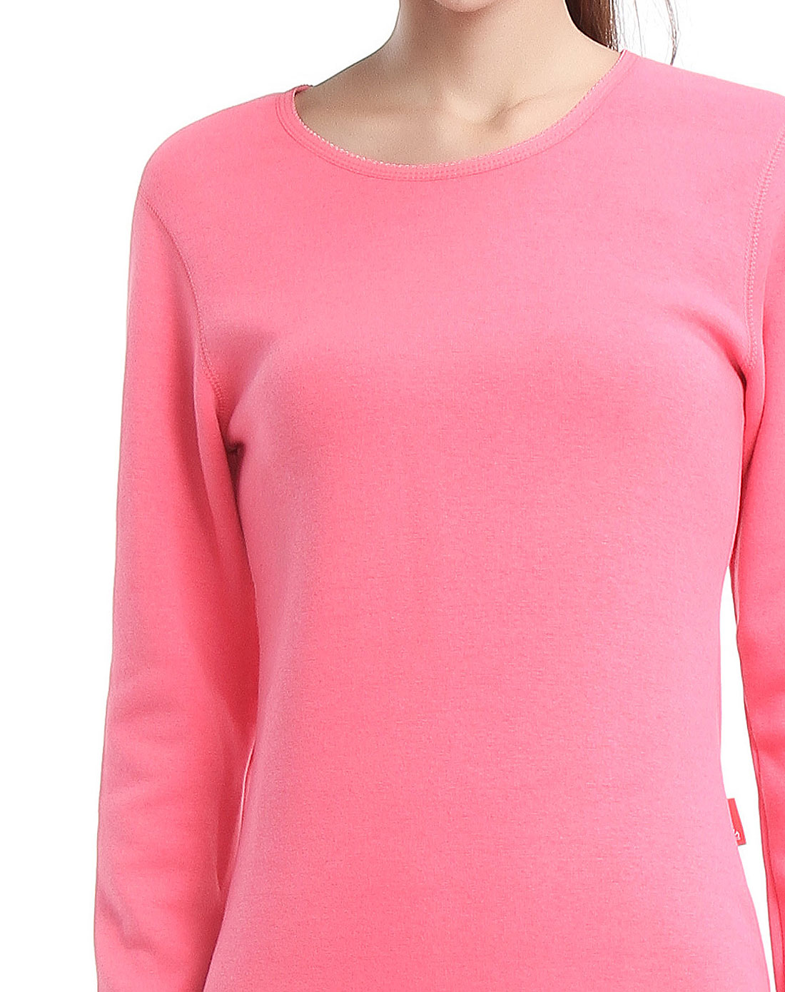 女款柔粉色羊毛倍暖绒内衣