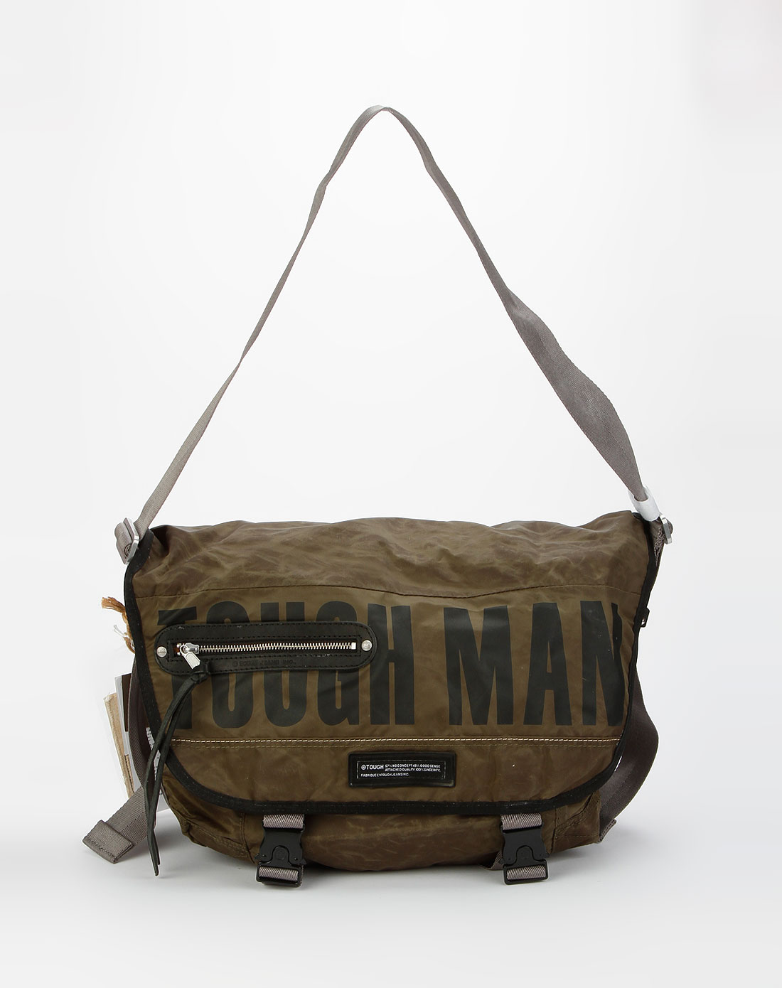 tough-配件专场-男款军绿色时尚单肩包