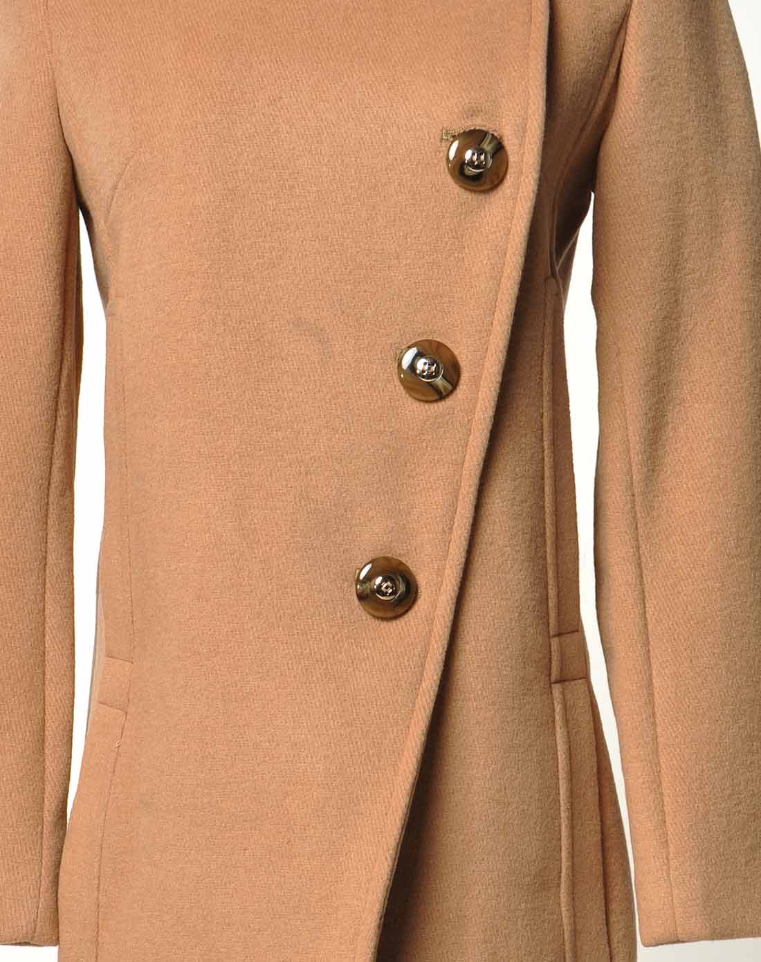 驼色纯色气质大衣