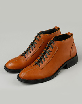 男款棕色系带中邦皮鞋