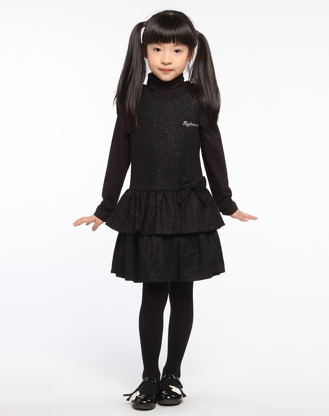 女童黑色公主背心裙