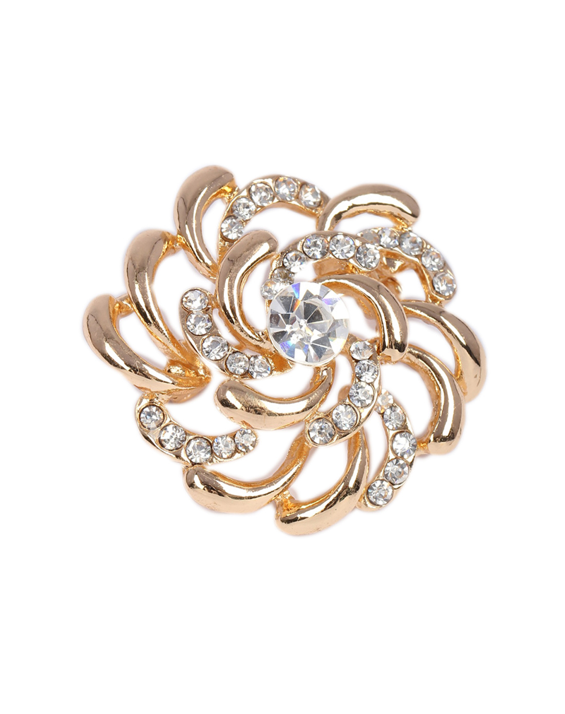 复古简约花型胸针