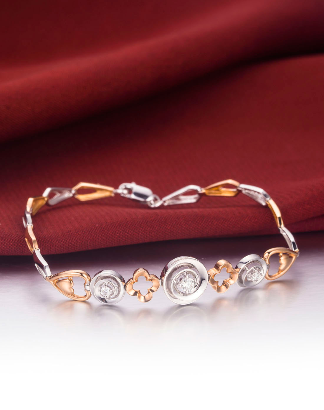 18k金分色钻石手链