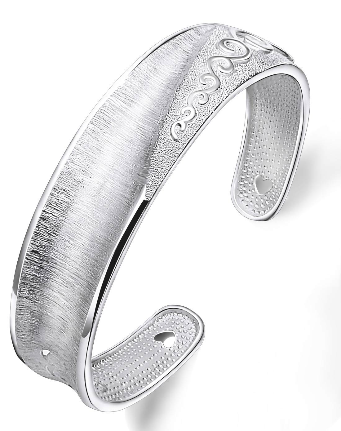 手工拉丝纯银手镯