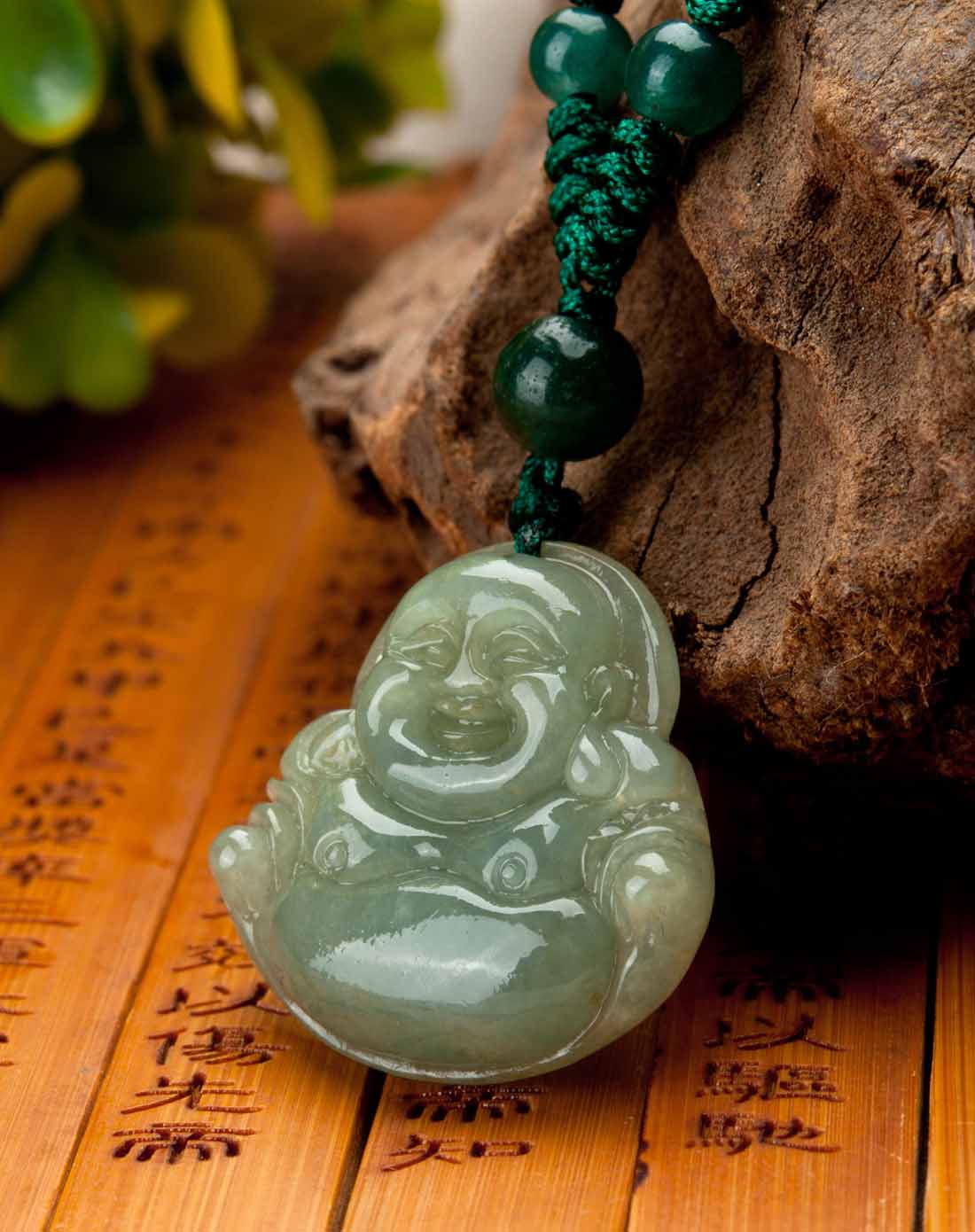 翡翠笑面佛挂件