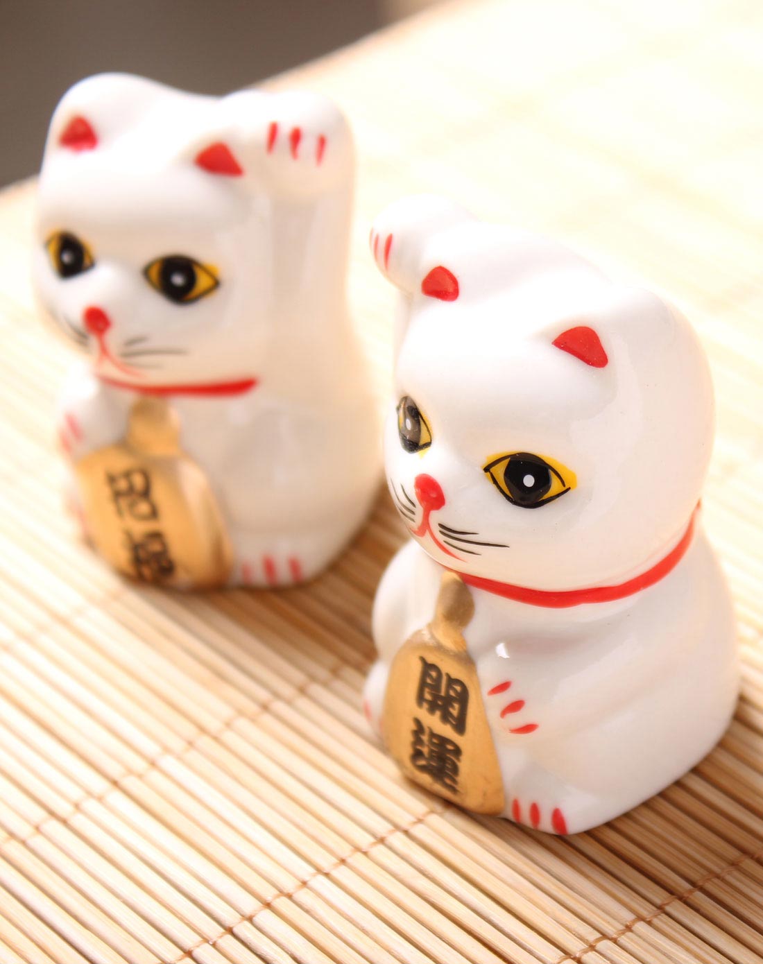 招财猫小摆件配对组合