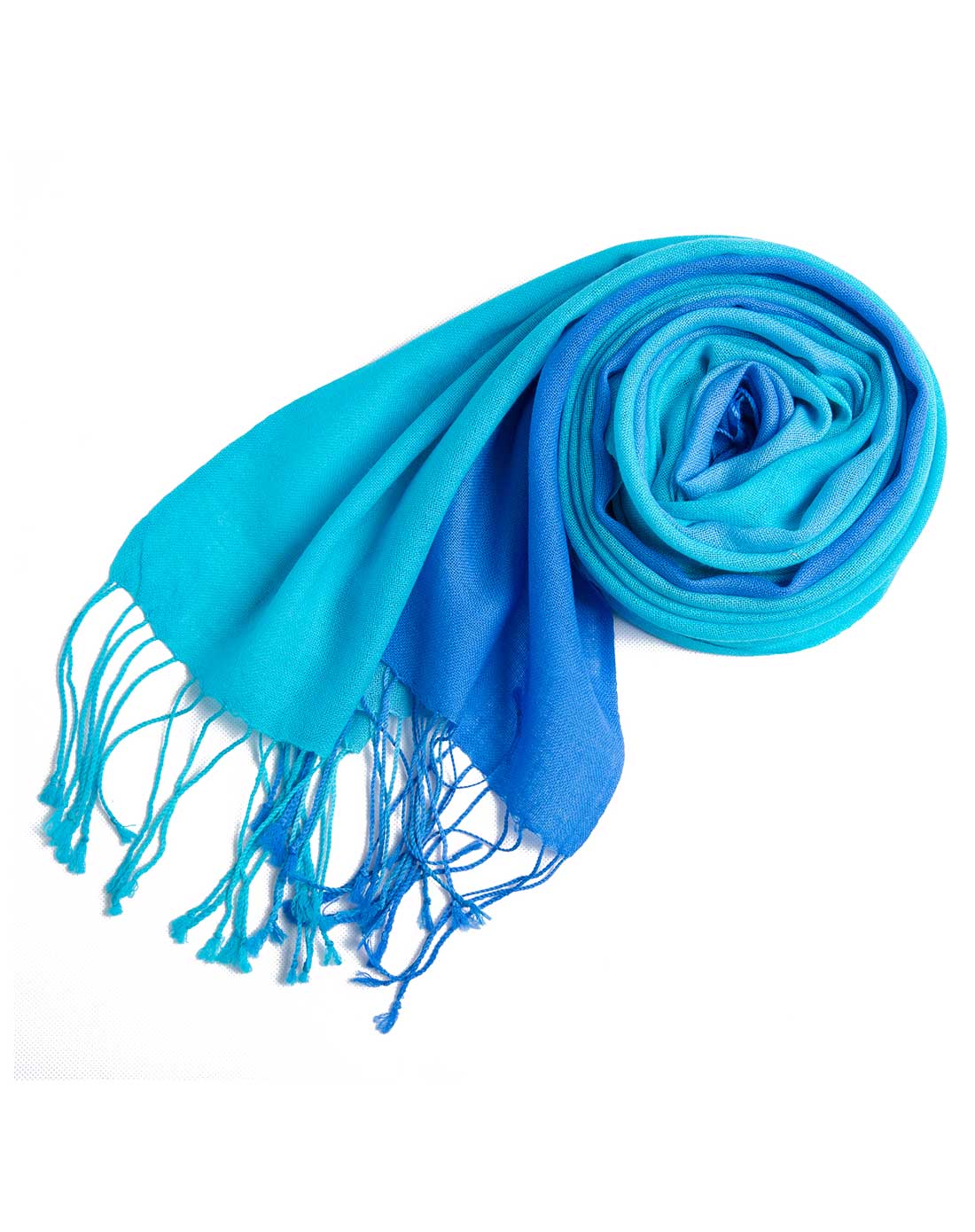 湖蓝色冬山如睡围巾