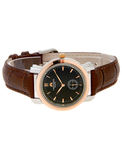 珂芮柏蒂christopher bailey钟表专场黑面间金色经典皮带男表c14.7.