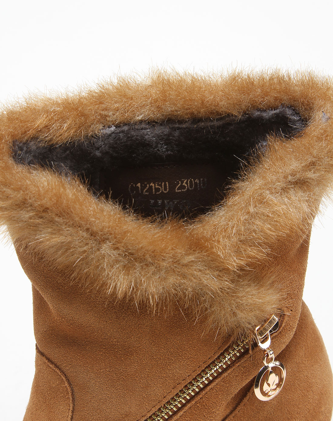 杏棕色高跟短靴