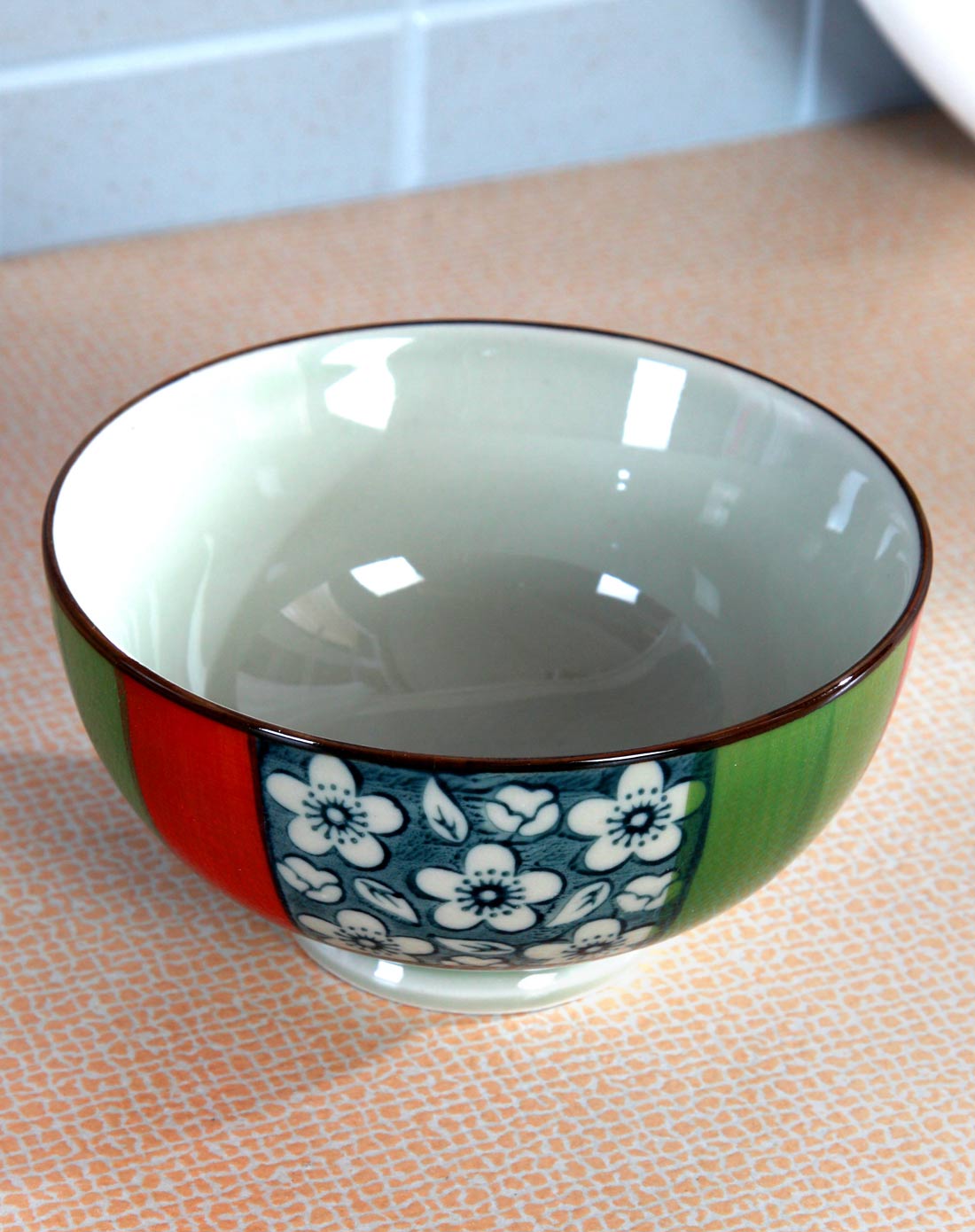 景瓷彩绘兰彩碎花碗5个入d款