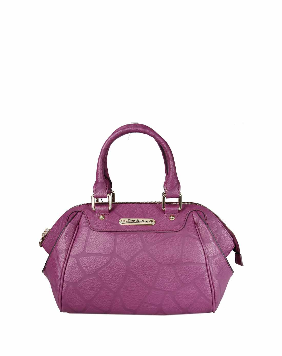 米堤misty女款牛皮石头纹紫色经典时尚手提包mt1316-01-紫色_唯品会