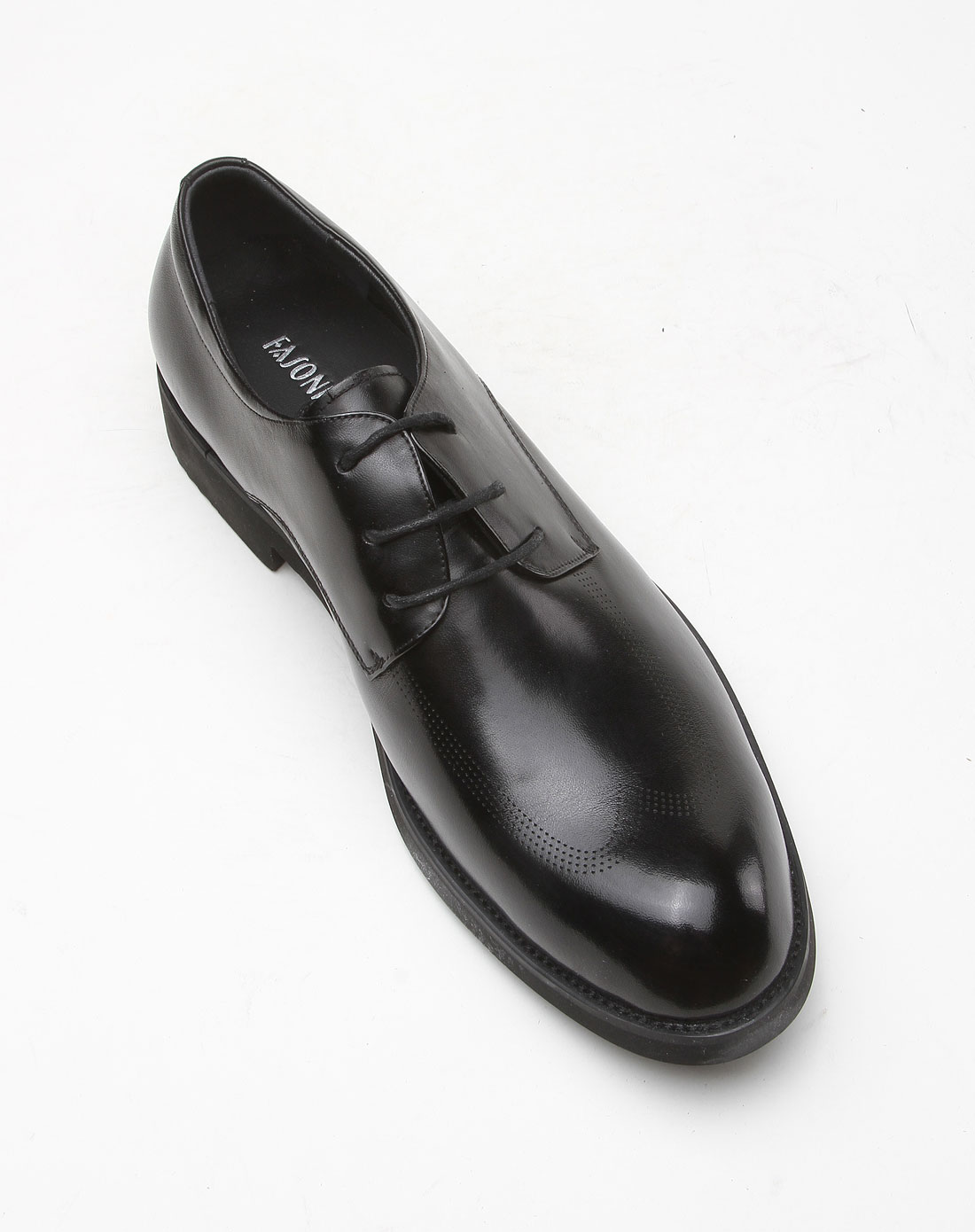 商务精英款黑色绑带皮鞋