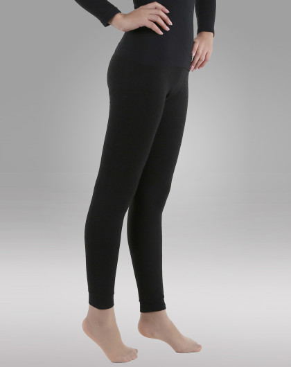 女士黑色珍珠绒加厚保暖一体裤