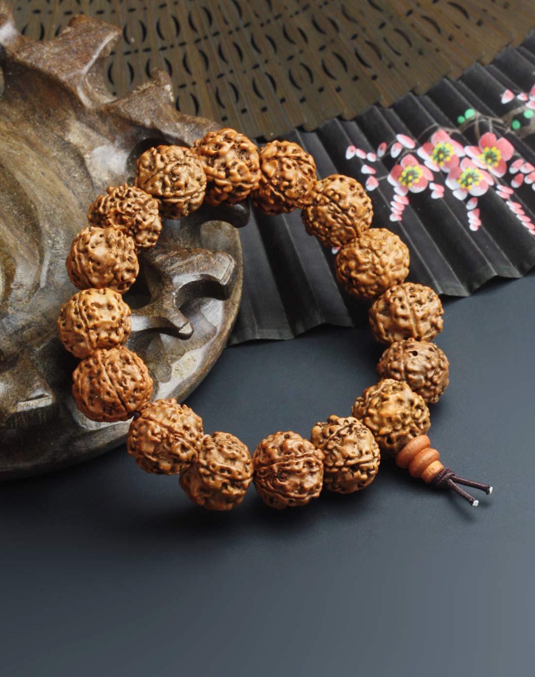 棕色原籽金刚菩提籽手链