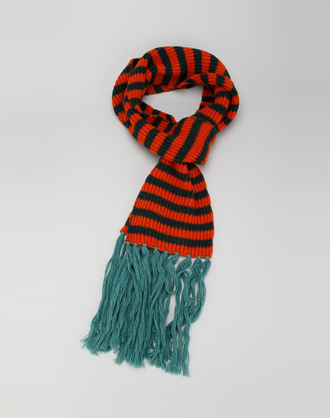 kenzo 中性橘黄/深蓝色针织时尚围巾