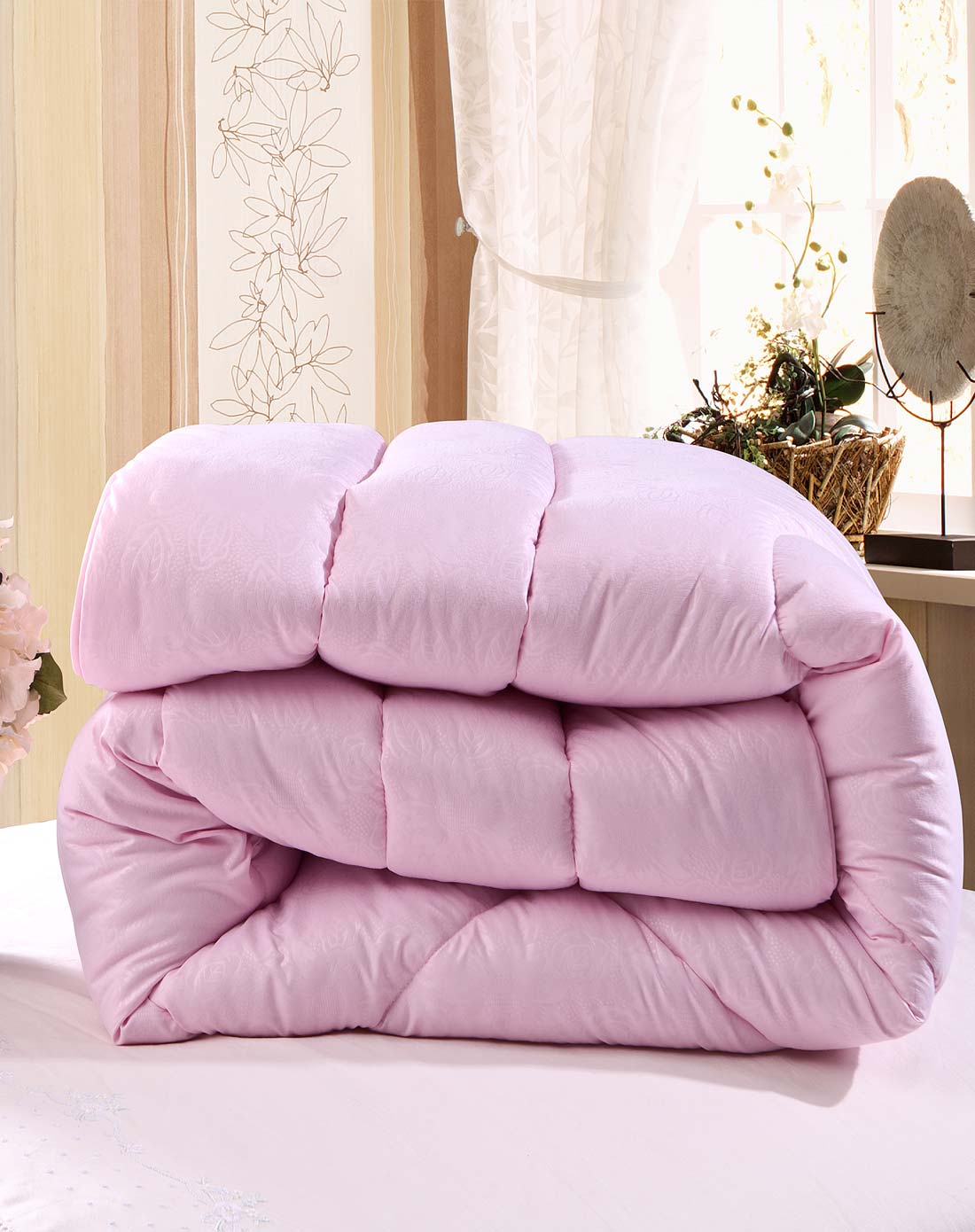 1.5m床太阳暖绒被200*230cm(粉)