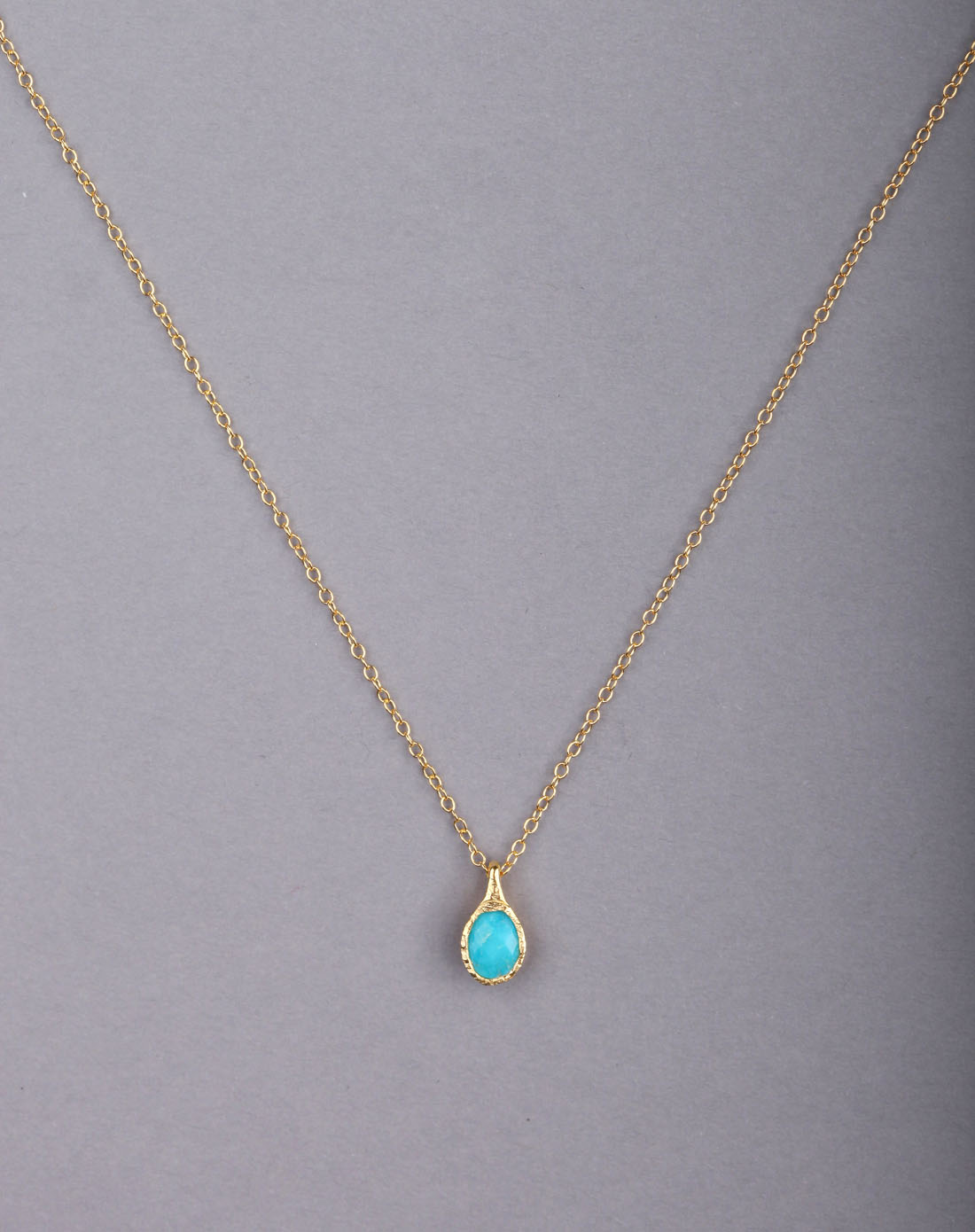 piara女款蓝色天然松石椭圆形铲镶吊坠nk18026b_唯品会