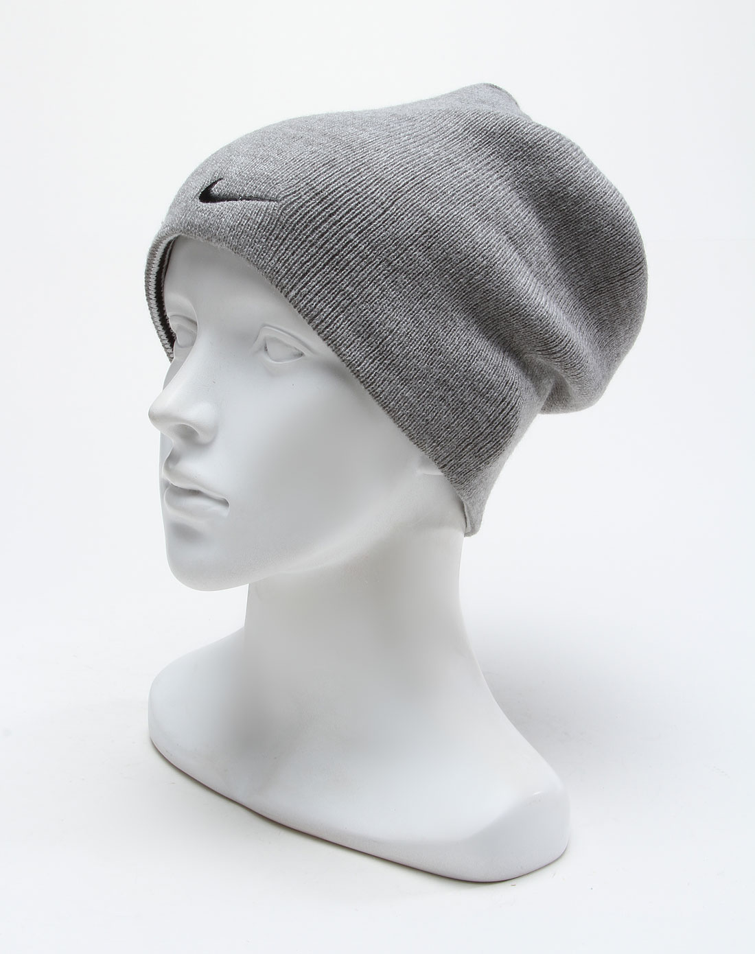 中性款灰色针织帽子