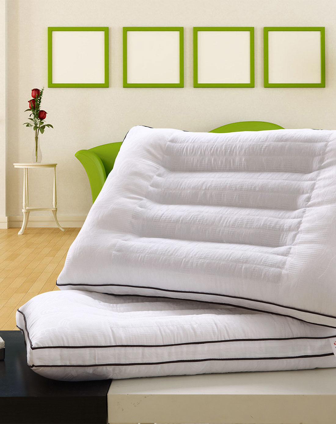 立体决明子蚕丝枕48*74cm白色