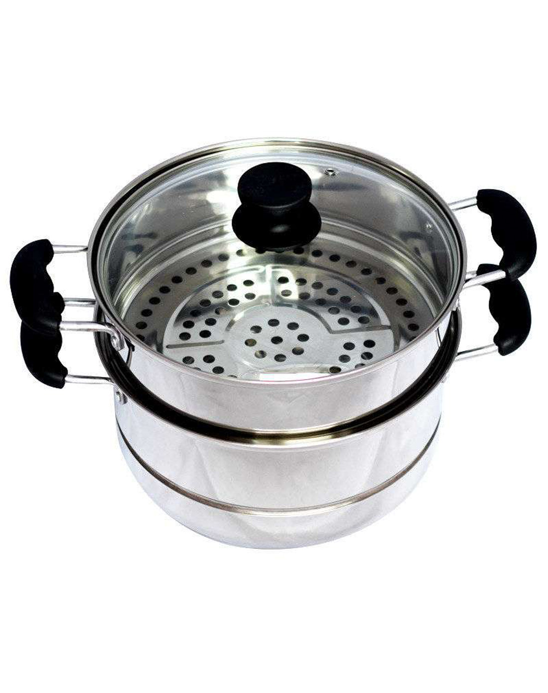 易存储不锈钢双层复底蒸锅28cm