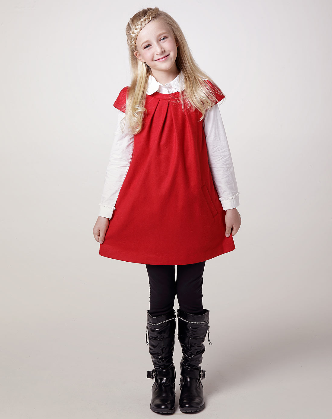 我是买手-安奈儿annil男女童装女童安奈儿红礼裙eg333425r58_唯品会