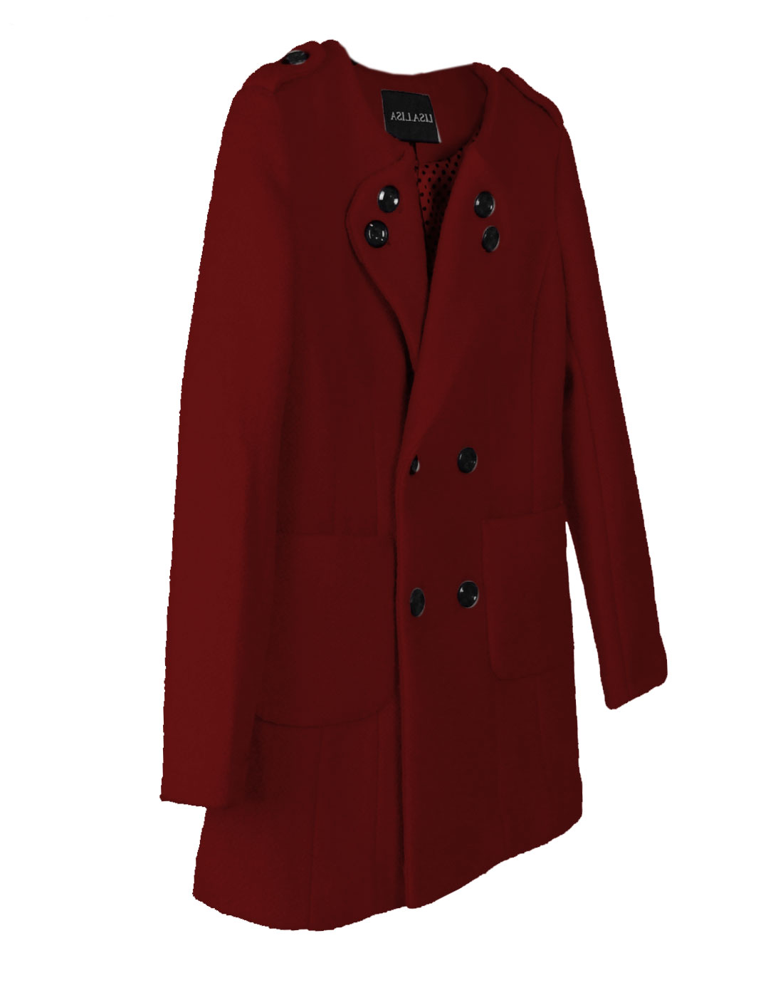 酒红长外套