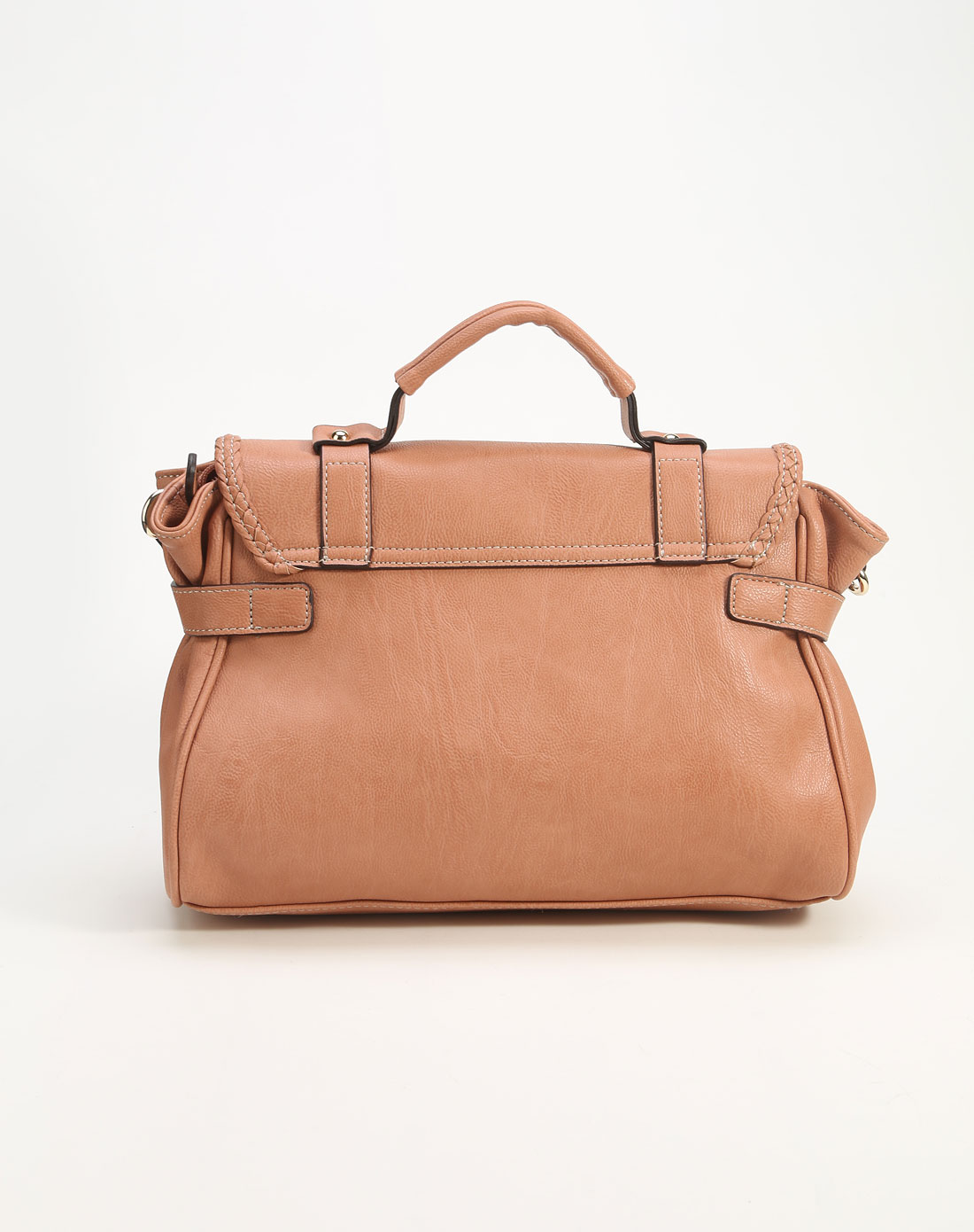 达芙妮daphne 成熟简约肉桂粉色斜跨手拎包